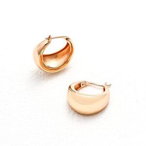 ✨ Artisan Original Design Minimalist Wide Dome Huggie Hoops | Sterling Silver